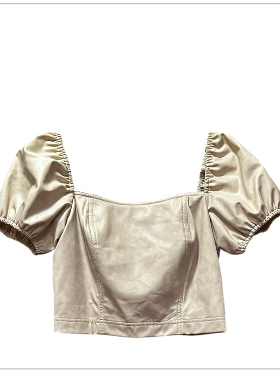 7 For All Mankind Tops - 7 For All Mankind Cream Puff-Sleeve Square Neck Crop Top